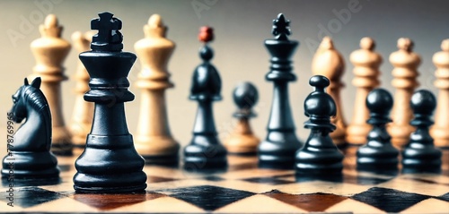 Classic chess on the board. Generative AI