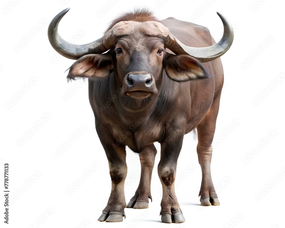 Naklejka premium buffalo isolated on white background 