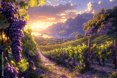The Winemaker's Grape Harvest: Crushing Juicy Grapes - Gnerative AI