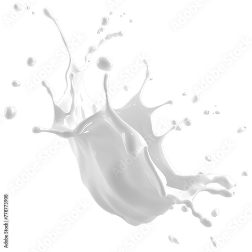 Splash of milk or cream isolated on transparent background.