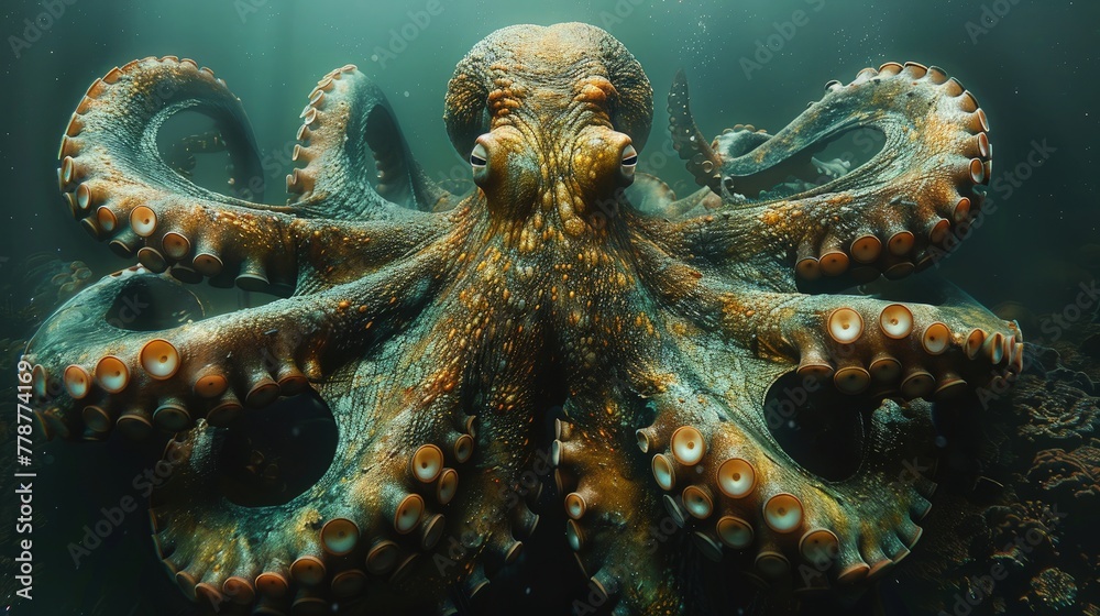 Obraz premium Amazing portrait of a giant octopus underwater