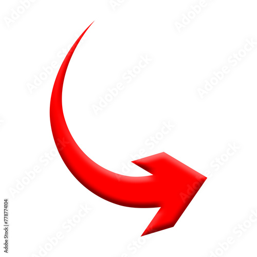 Free Download 3d curve red arrow illustration  - GFXLoad
