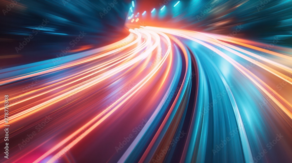 A colorful blur of lights on a road A colorful blur of lights on a road