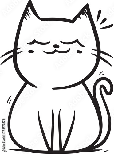 Cute si,ple line draw cat