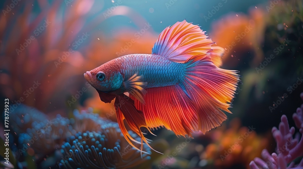 Portrait of Stunning Betta Fish and Ornamental Fish with Amazing Colors Portrait of Stunning Betta Fish and Ornamental Fish with Amazing Colors
