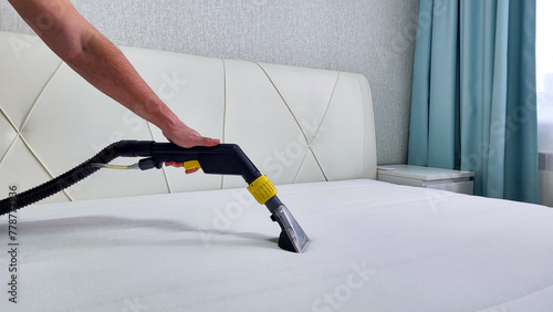 cleaning company cleans the mattress. General cleaning of the mattress.