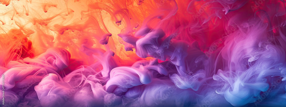 Dramatic smoke and fog in contrasting vivid red, blue, and purple colors. Dramatic smoke and fog in contrasting vivid red, blue, and purple colors.