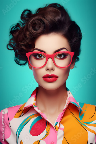 Eye-Catching Poster with Trendy Eyewear and Simple Background.
