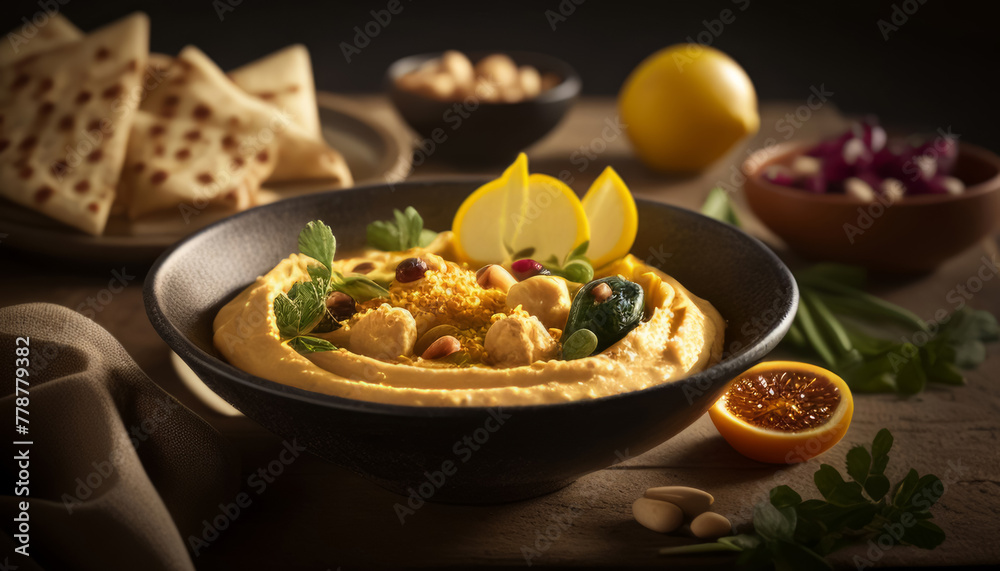 Hummus  chickpeas also spelled hommus or houmous, is a Middle Eastern dip