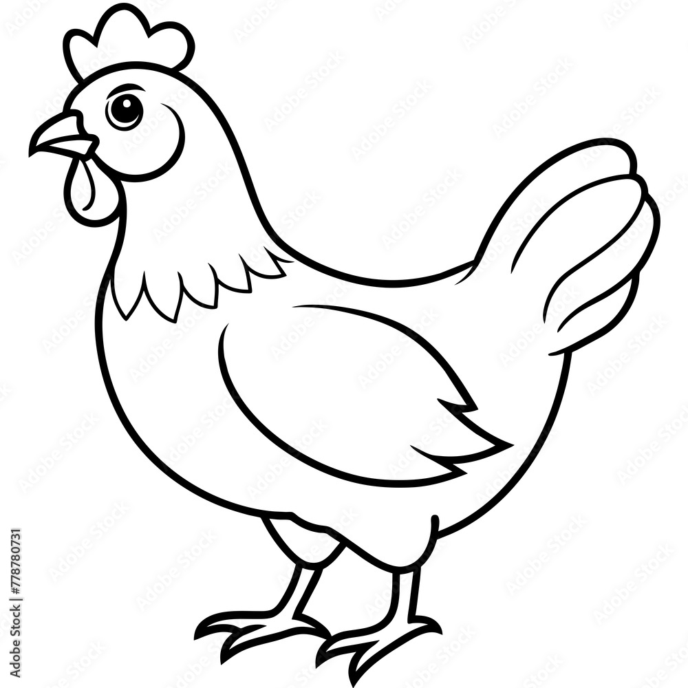 chicken vector illustration with line art.
chicken vector illustration with line art.