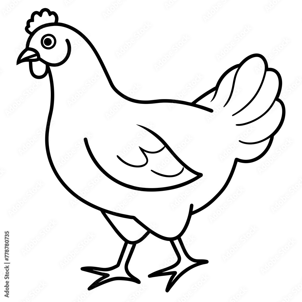 chicken vector illustration with line art.
chicken vector illustration with line art.
