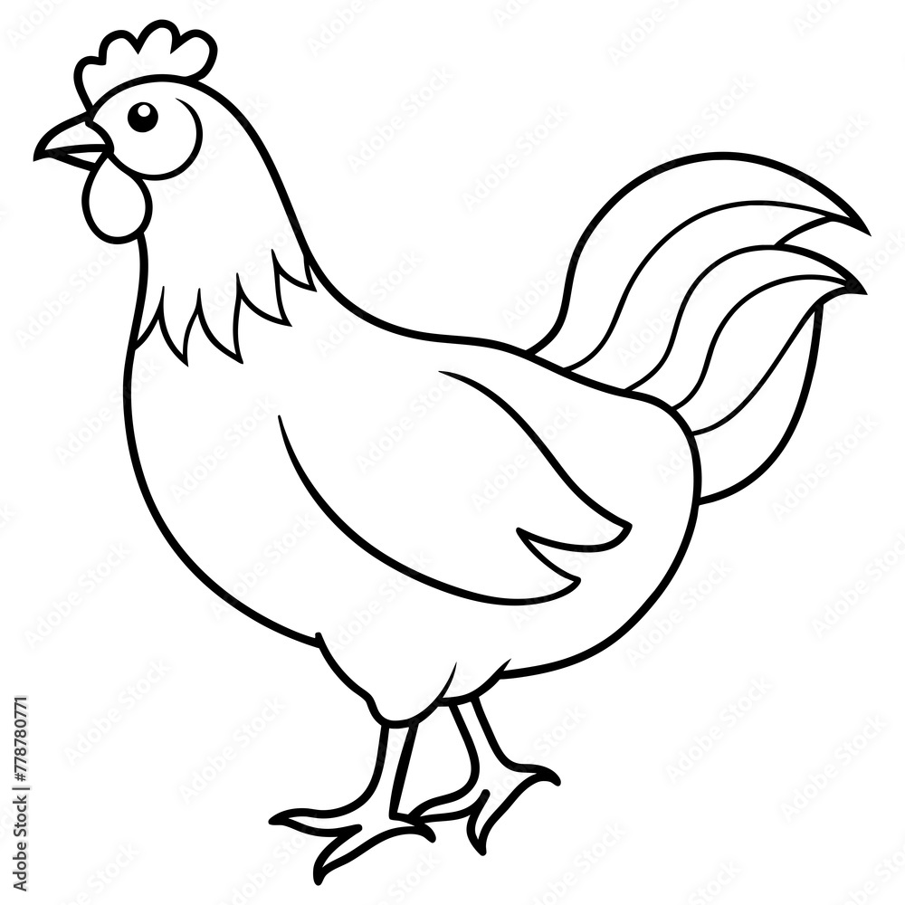 chicken vector illustration with line art.
chicken vector illustration with line art.