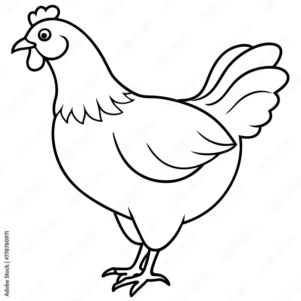 chicken vector illustration with line art.
chicken vector illustration with line art.
