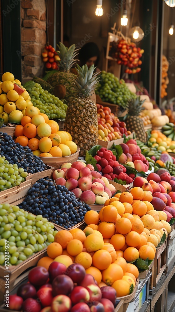 Various types of fruit market