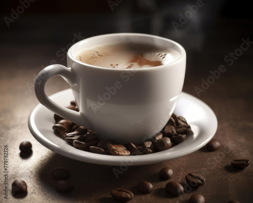 perfect hot Americano coffee in a plain mug cup