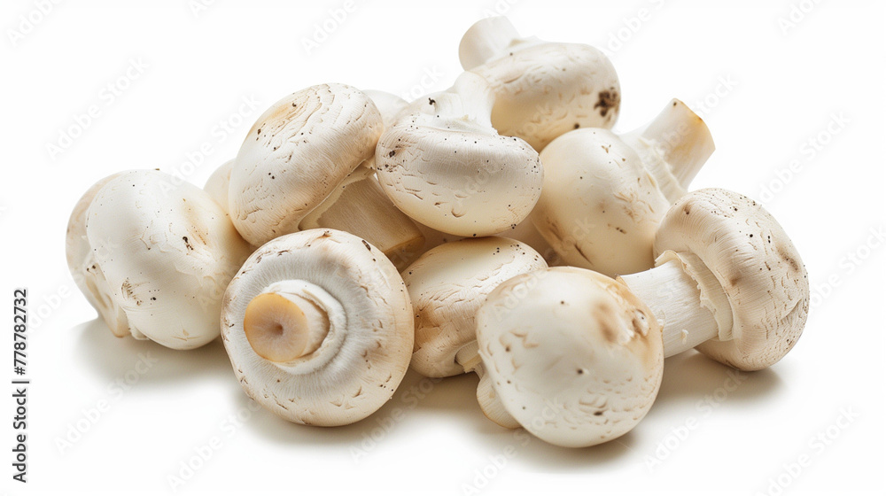 Fresh white button mushrooms arranged on white background. Emphasized clean uniform appearance, mild flavor. Design for versatile ravioli fillings, culinary potential.
Fresh white button mushrooms arranged on white background. Emphasized clean uniform appearance, mild flavor. Design for versatile ravioli fillings, culinary potential.