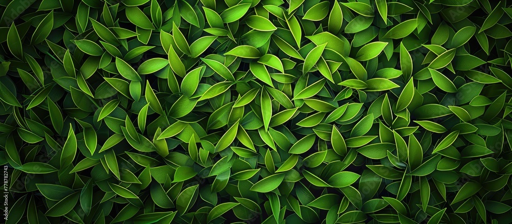 A closeup image featuring a cluster of lush green leaves set against a dark backdrop, showcasing the beauty of plant life in nature A closeup image featuring a cluster of lush green leaves set against a dark backdrop, showcasing the beauty of plant life in nature