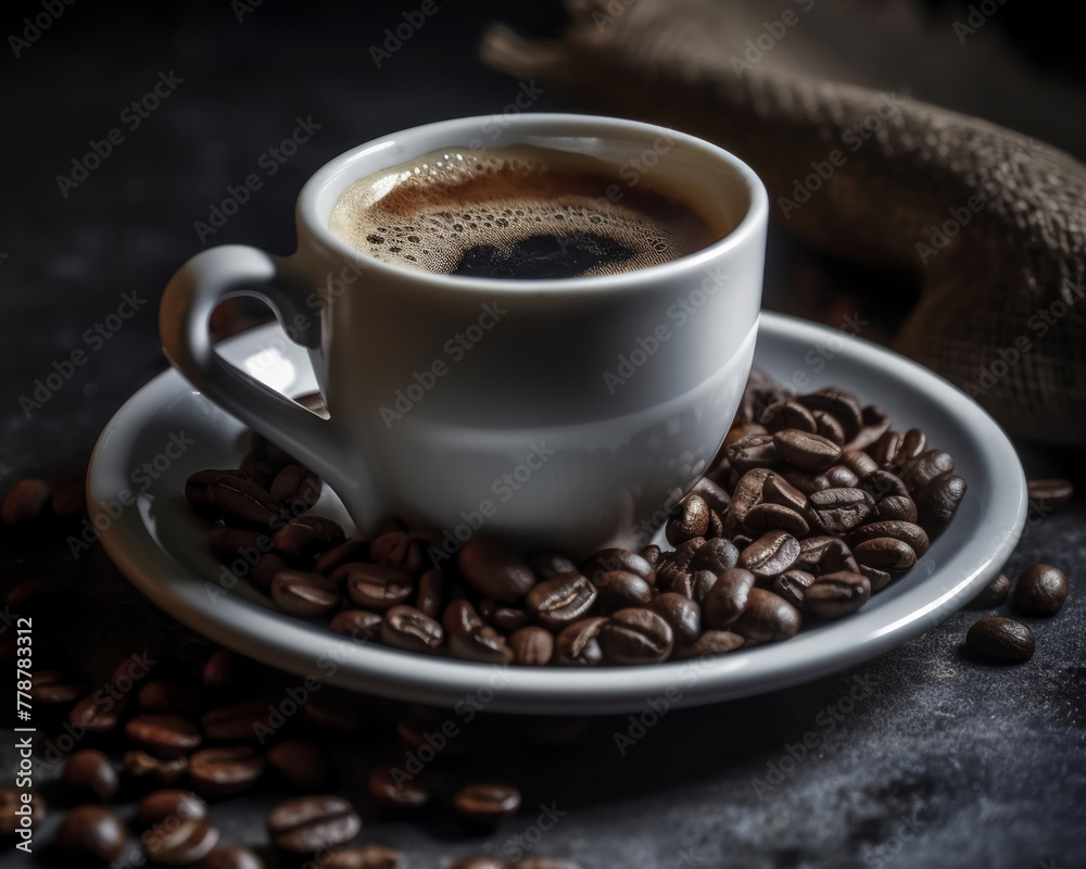 perfect hot Americano coffee in a plain mug cup perfect hot Americano coffee in a plain mug cup