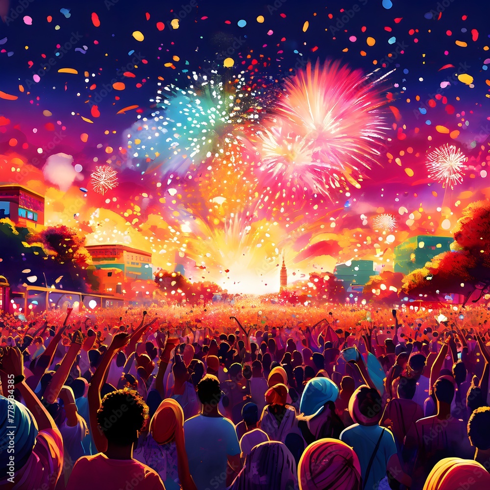 Illustration of global festival