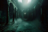 Eerie Fog Shrouds the Secrets of the Cursed Haunted Mansion with Mysterious Artifacts in a Cinematic Photographic Style