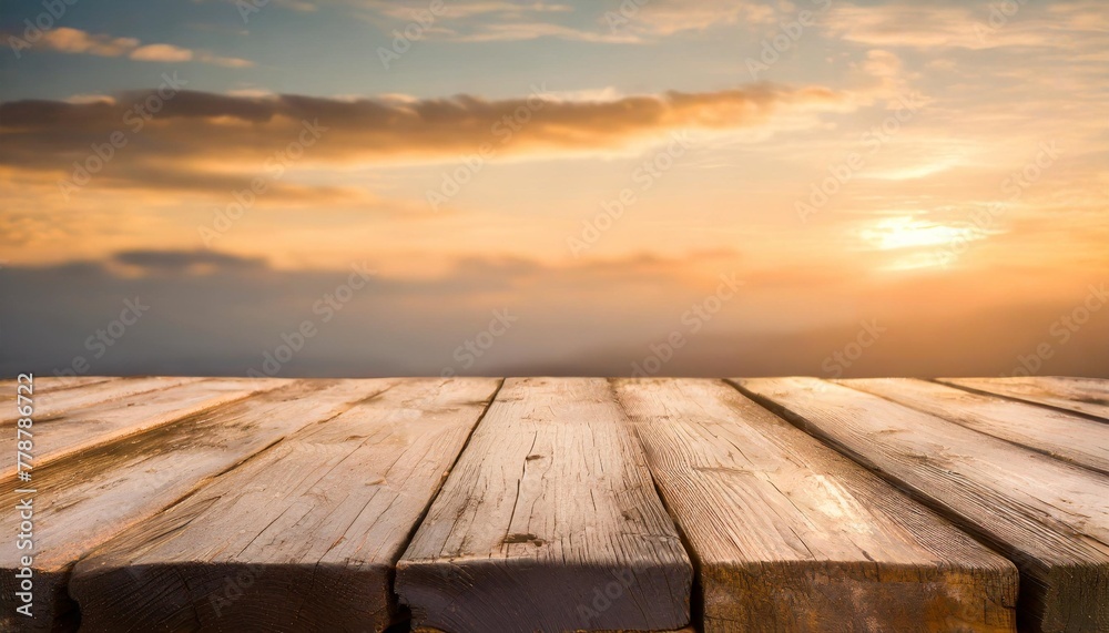 empty old wooden table background