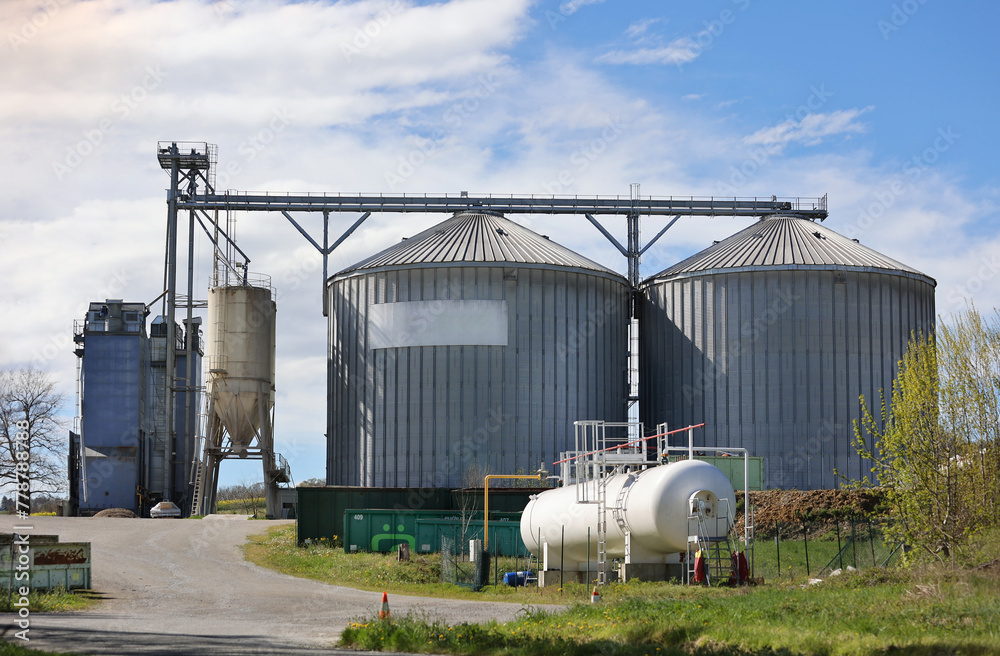 Silos à céréale et grain. Maïs et blé Silos à céréale et grain. Maïs et blé