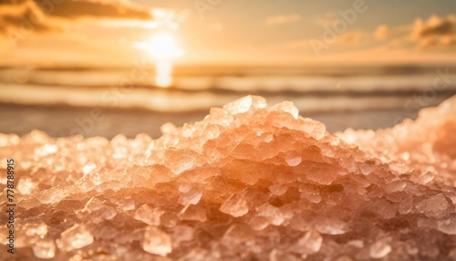 himalayan pink crystal salt background photo