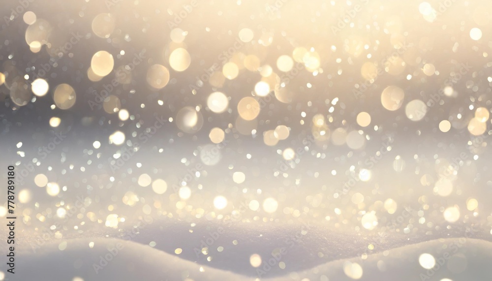 abstract winter snow with white snowflakes confetti and bokeh festive minimal background