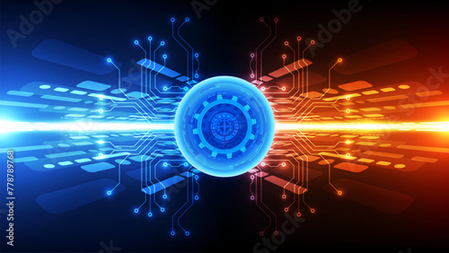 Abstract technology background with circuit board. Vector illustration for your design.