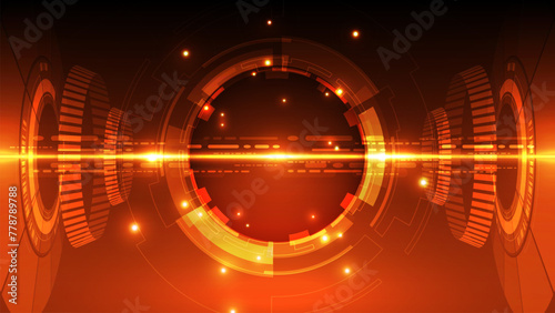 Abstract technology background. Futuristic interface with geometric shapes. Vector illustration