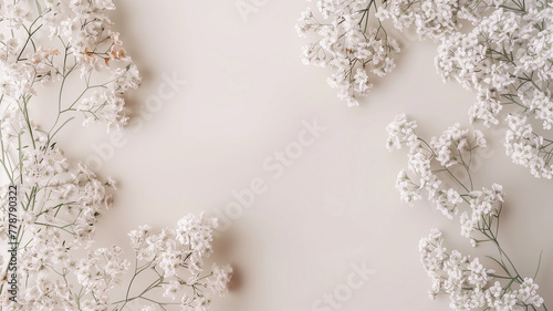 Elegant Floral Photography Mockup with copyspace, Wedding Styled Backdrop for product showcasing, Flat Lay