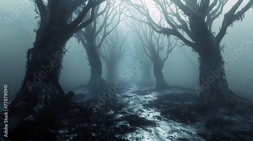 Traversing the Mysterious Depths of the Haunted Watercolor Forest in Cinematic Hyper Realism