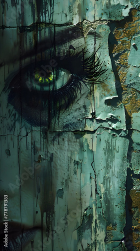Vengeful Spirit Confronts the Living in Haunted Mansion Graffiti Art