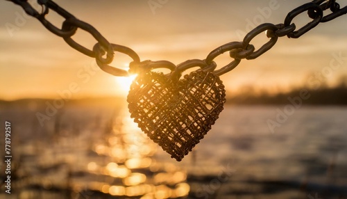 valentines design heart in chains