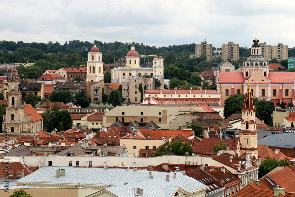 02 07 2023 Vilnius Lithuania. Vilnius is the capital and largest city of Lithuania. It is located in the southeast of Lithuania on the Vilnius River.