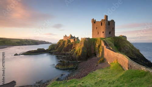 medieval fortress dunnottar castle is a ruined medieval aberdeenshire stonehaven on the northeast of scotland uk photo