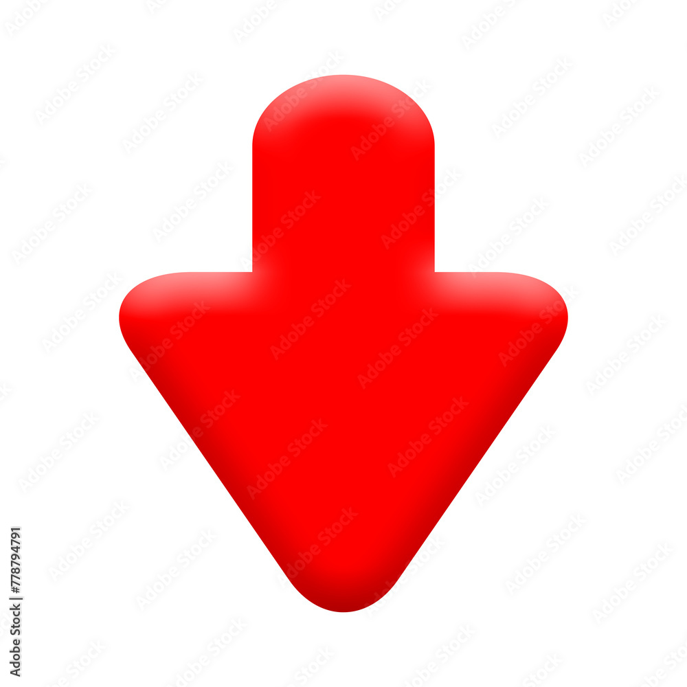 Fototapeta premium 3d Red down arrow