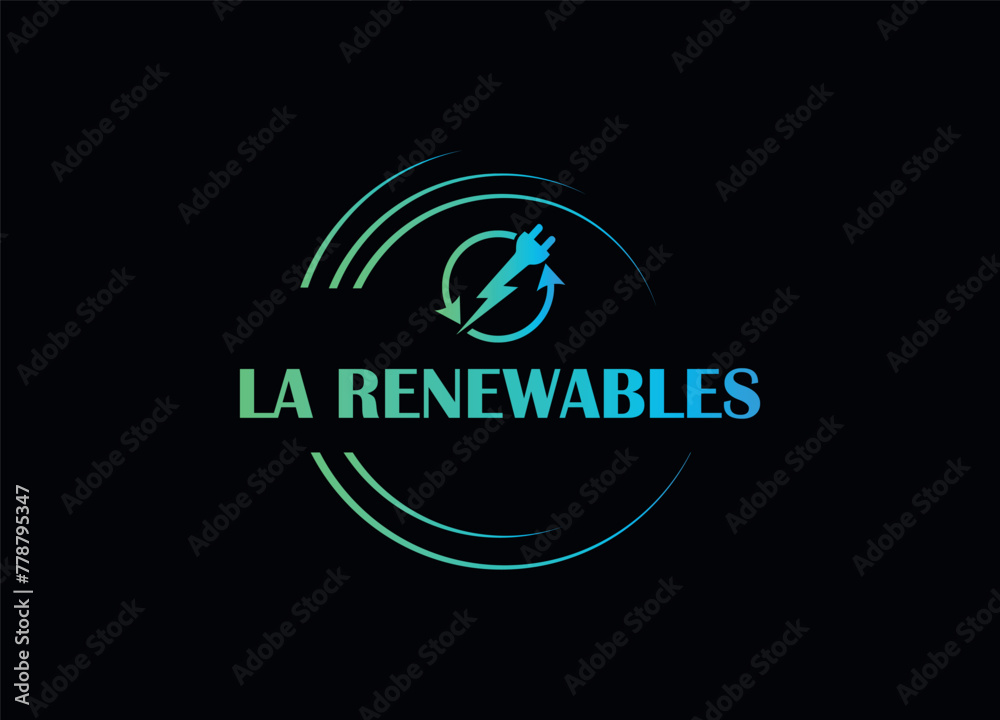 Fototapeta premium LA RENEWABLE logo and monogram logo
