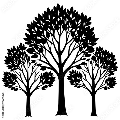 Olive tree silhouette vector illustration,icon,tree elegant characters,Holiday t shirt,Hand drawn trendy Vector illustration,christmas tree on black background