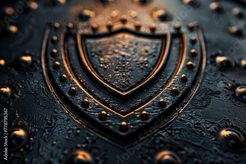 Generate an AI image depicting loyalty as a shield protecting those who stand behind it, its sturdy form and resilient surface representing the unwavering commitment and steadfast protection of loyal 
