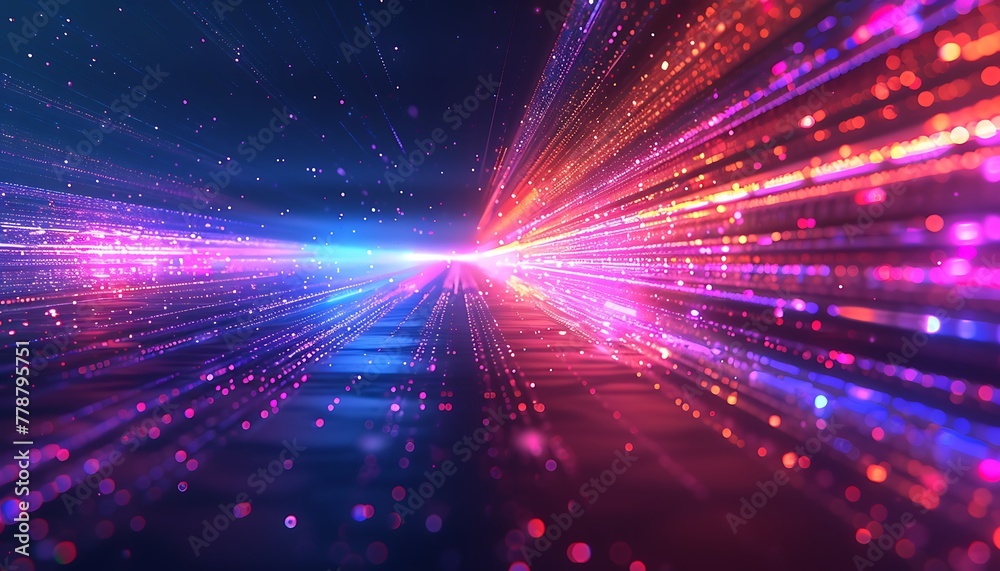 Obraz premium Global Connectivity, High-Speed Data Transfer and Cyber Tech Advancements in Ultra-Fast Broadband Networks