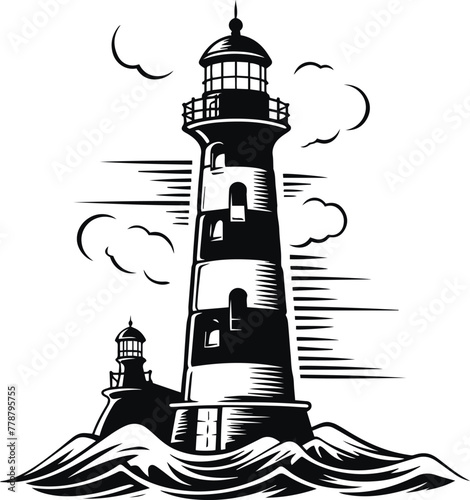 Lighthouse vector illustration photo