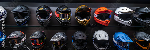 Range of Durable MX Helmets in Various Sizes and Colorful Designs