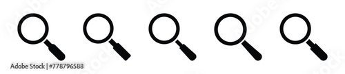 Search tool icons. Magnifying glass, search, web icon set - Vector