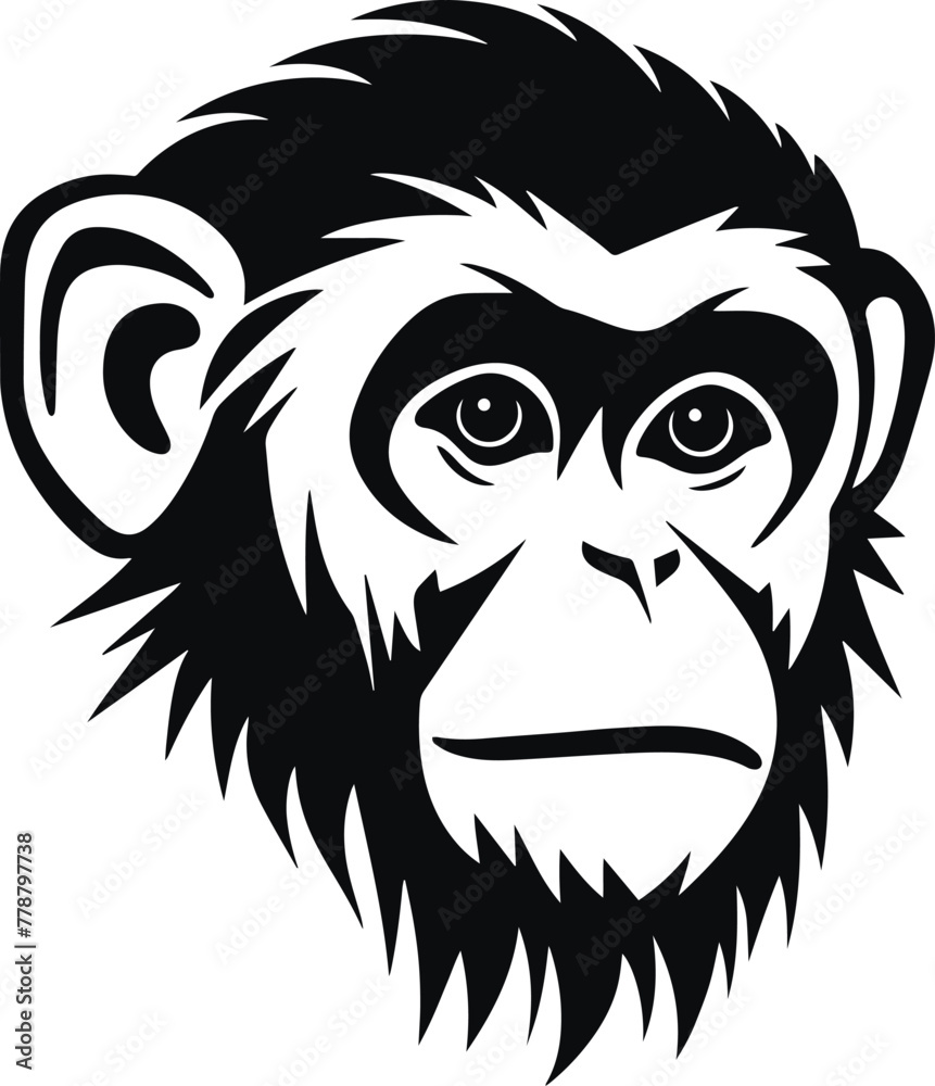 Monkey head logo, monkey face icon Illustration, on a isolated background