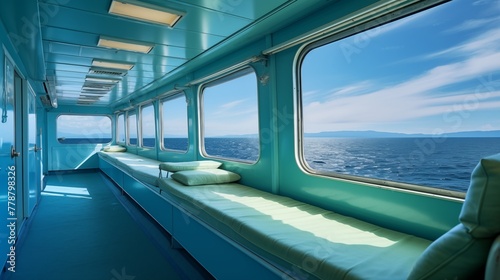Onboard travel includes seagoing cabin accommodation on the ferry, providing passengers with comfortable lodging for their journey across the water.
 photo