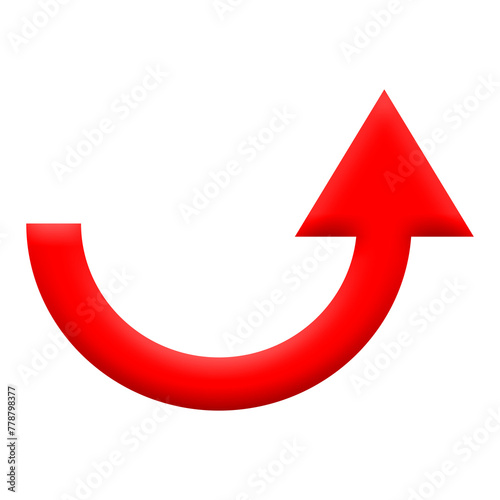 Red curve arrow