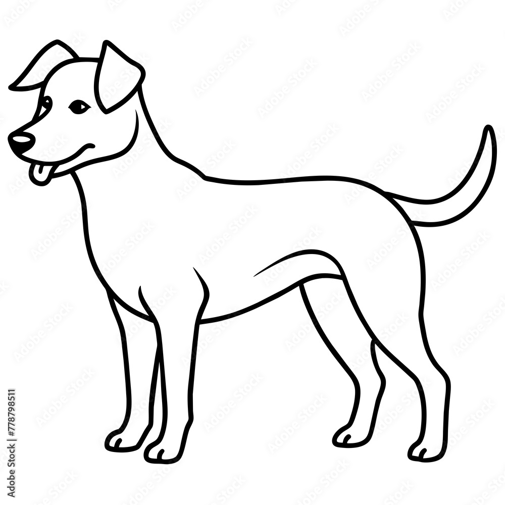 Dog vector illustration with line art.
Dog vector illustration with line art.