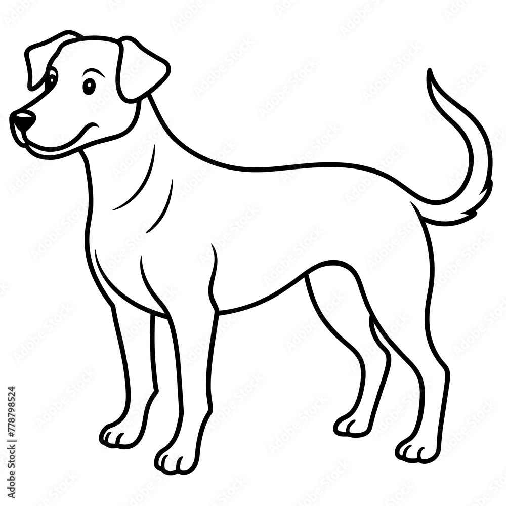 Dog vector illustration with line art.
Dog vector illustration with line art.