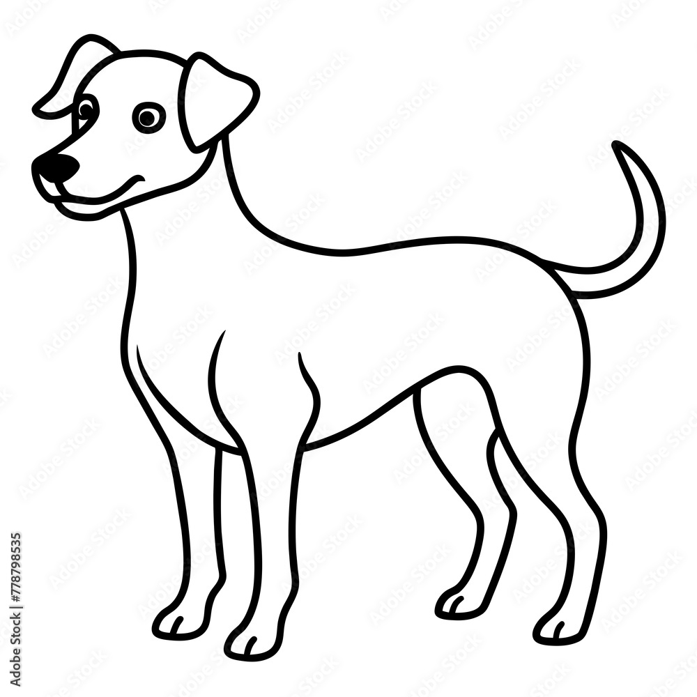 Dog vector illustration with line art.
Dog vector illustration with line art.